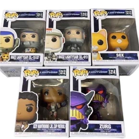 Funko Pop Buzz Lightyear Complete Set of 5
Buzz, Buzz w/Sox, Izzy, Sox & Zurg - Picture 1 of 9